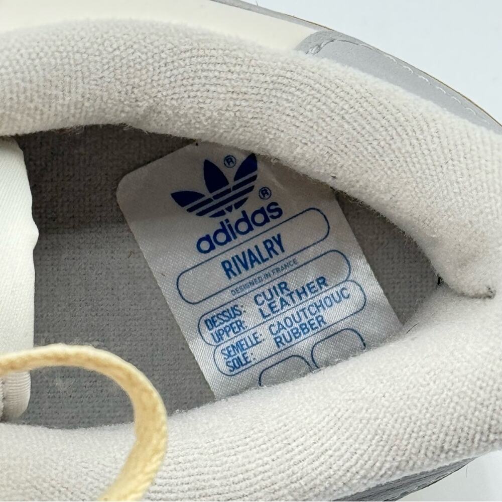 Adidas Rivalry Low 86 Core White Grey Leather Lace-Up Sneakers Men’s Size 10.5 - Picture 7 of 9